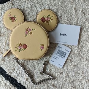 Disney x Coach Mickey Mouse floral coin purse